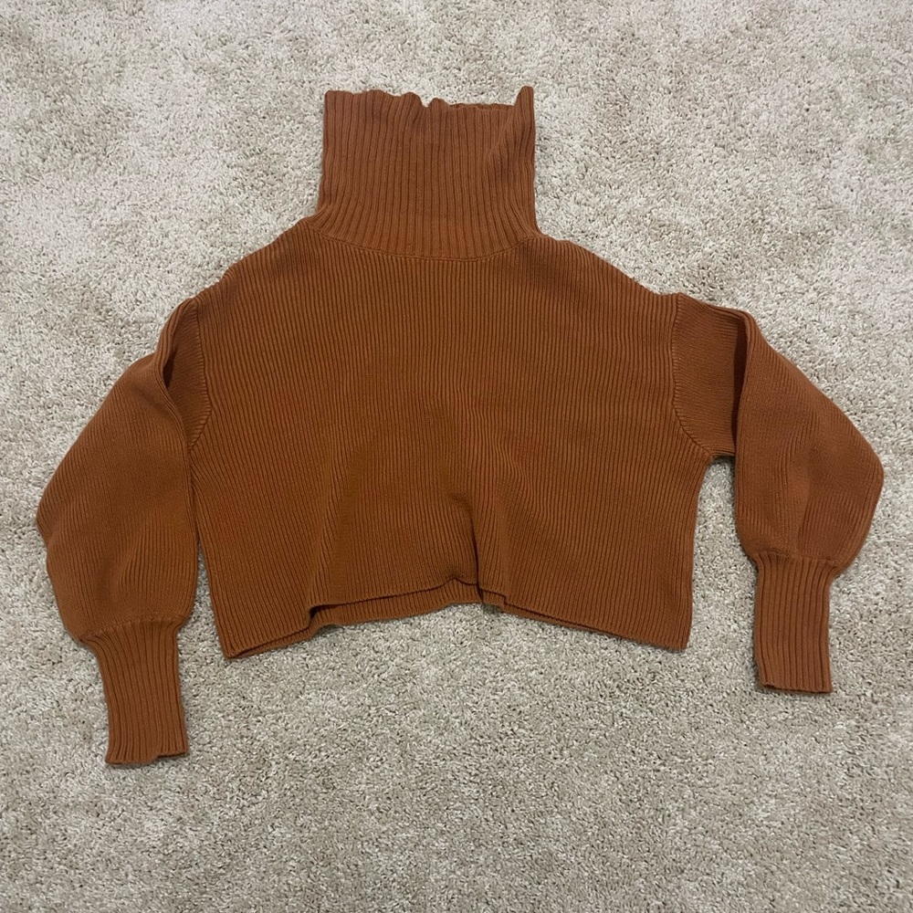 XL Wild Fable Dark Orange Cropped Sweater